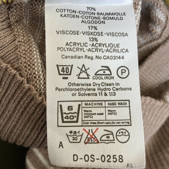 Jaeger Vintage Striped Ivory cream button up cardigan sweater‎ Size Medium - Picture 10 of 11